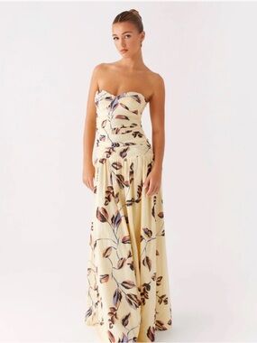 Peppermayo Rhea Ruched Maxi Dress - Buttercream Bliss